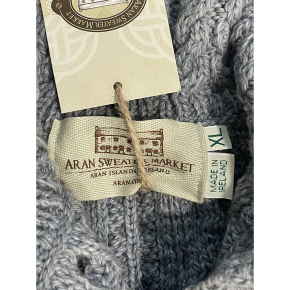 NWT Aran Sweater Market Sweater Flare Cardigan with Diamond Patteri XL - Picture 3 of 5